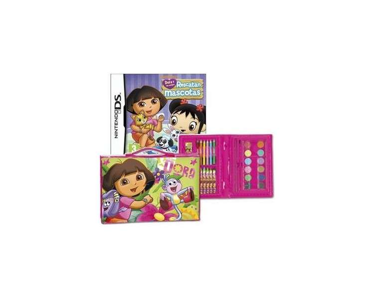 DORA EXPLORADA:RESCATAN MASCOTAS + ESTUCHE PINTURAS (3DSXL/3DS/2DS)