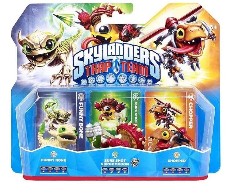 SKYLANDERS TRAP TEAM FUNNY BONE & SURE SHOT SHROOMBOOM & CHOPER