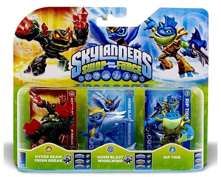 SKYLANDERS SWAP FORCE HYPER BEAN & HORN BLAST & RIP TIDE