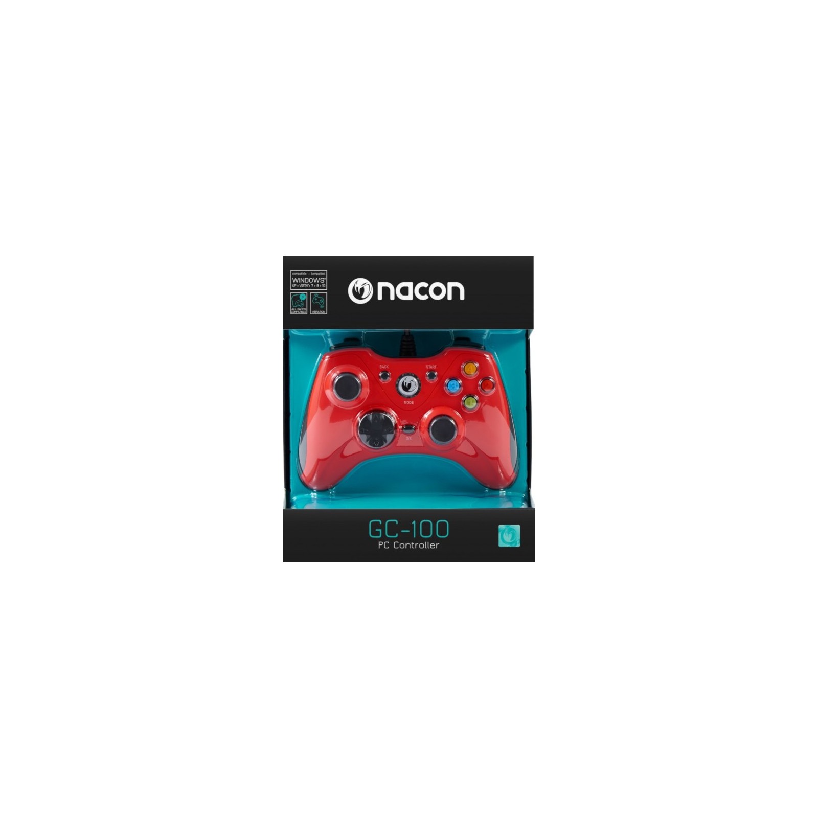 NACON PC GAMING CONTROLLER GC-100 RED (ROJO) (WINDOWS 7/8/10)