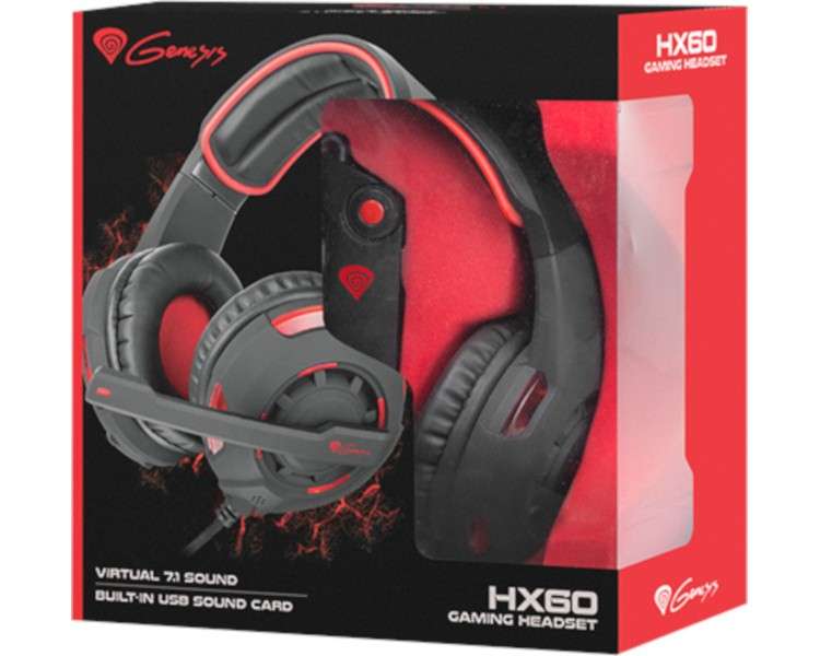 GENESIS GAMING HEADSET HX60. VIRTUAL 7.1 SOUND