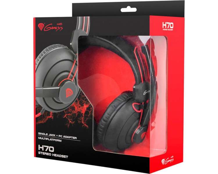 GENESIS GAMING HEADSET SINGLE JACK + PC ADAPTER H70  (CONSOLAS/MOVIL/PC/MAC)