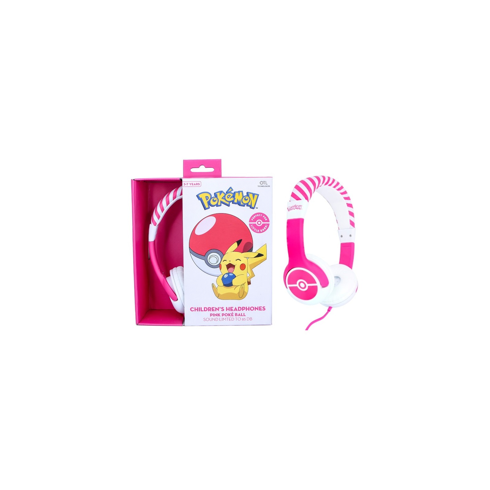 OTL WIRED HEADPHONES POKEMON POKEBALL PINK (ROSA) (PS4/XBOX/SWITCH/MOVIL/TABLET) (3-7 AÑOS)