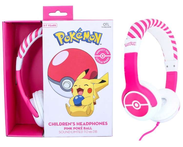 OTL WIRED HEADPHONES POKEMON POKEBALL PINK (ROSA) (PS4/XBOX/SWITCH/MOVIL/TABLET) (3-7 AÑOS)