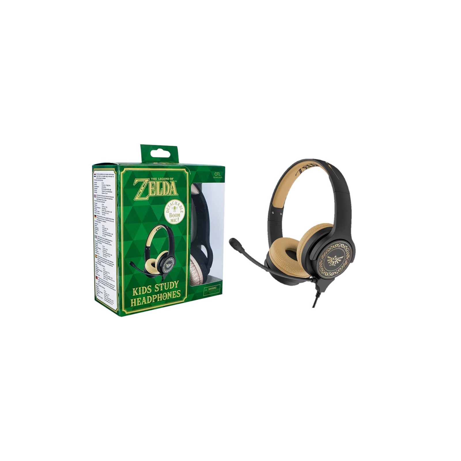 OTL HEADPHONES ZELDA BLACK & GOLD (NEGRO/ORO) (PS4/XBOX/SWITCH/MOVIL/TABLET)