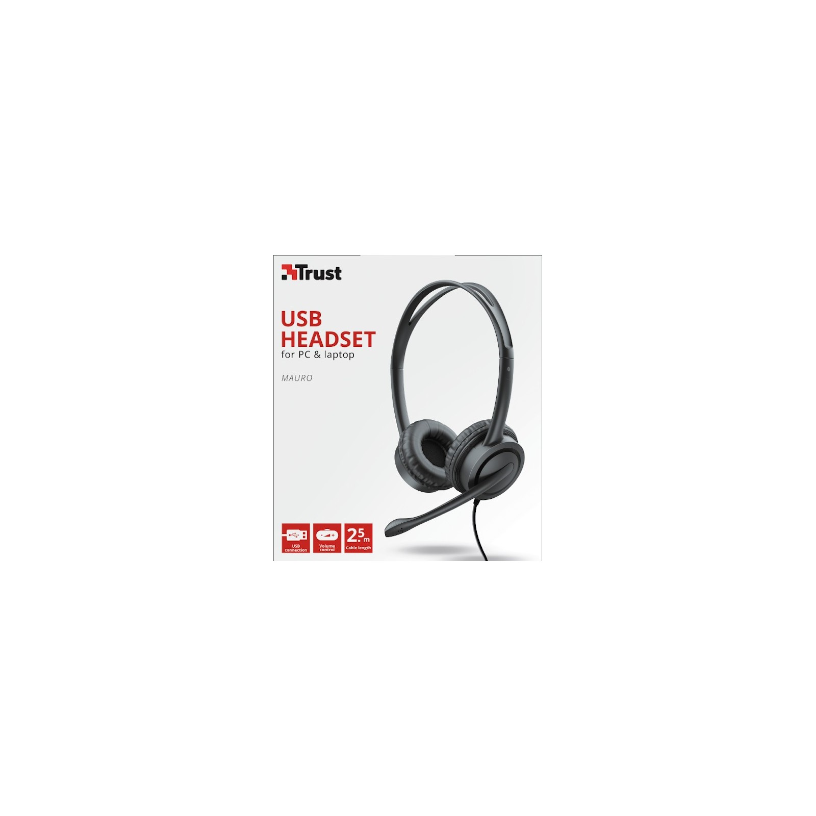 TRUST MAURO HEADSET USB (2.5 M)