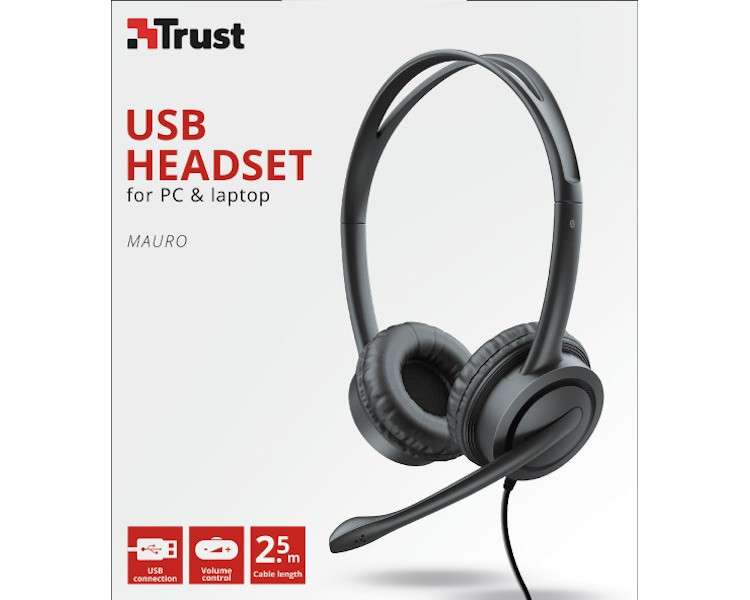 TRUST MAURO HEADSET USB (2.5 M)