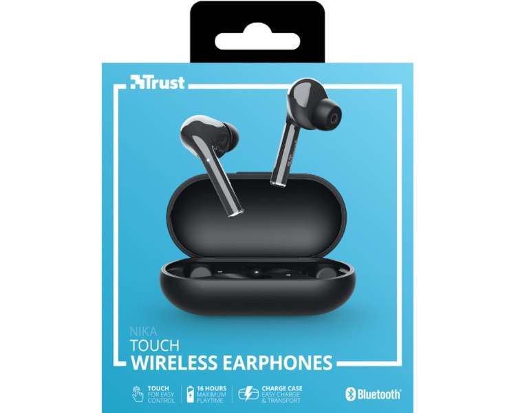 NIKA TOUCH WIRELESS BLUETOOTH EARPHONE BLACK (NEGRO)