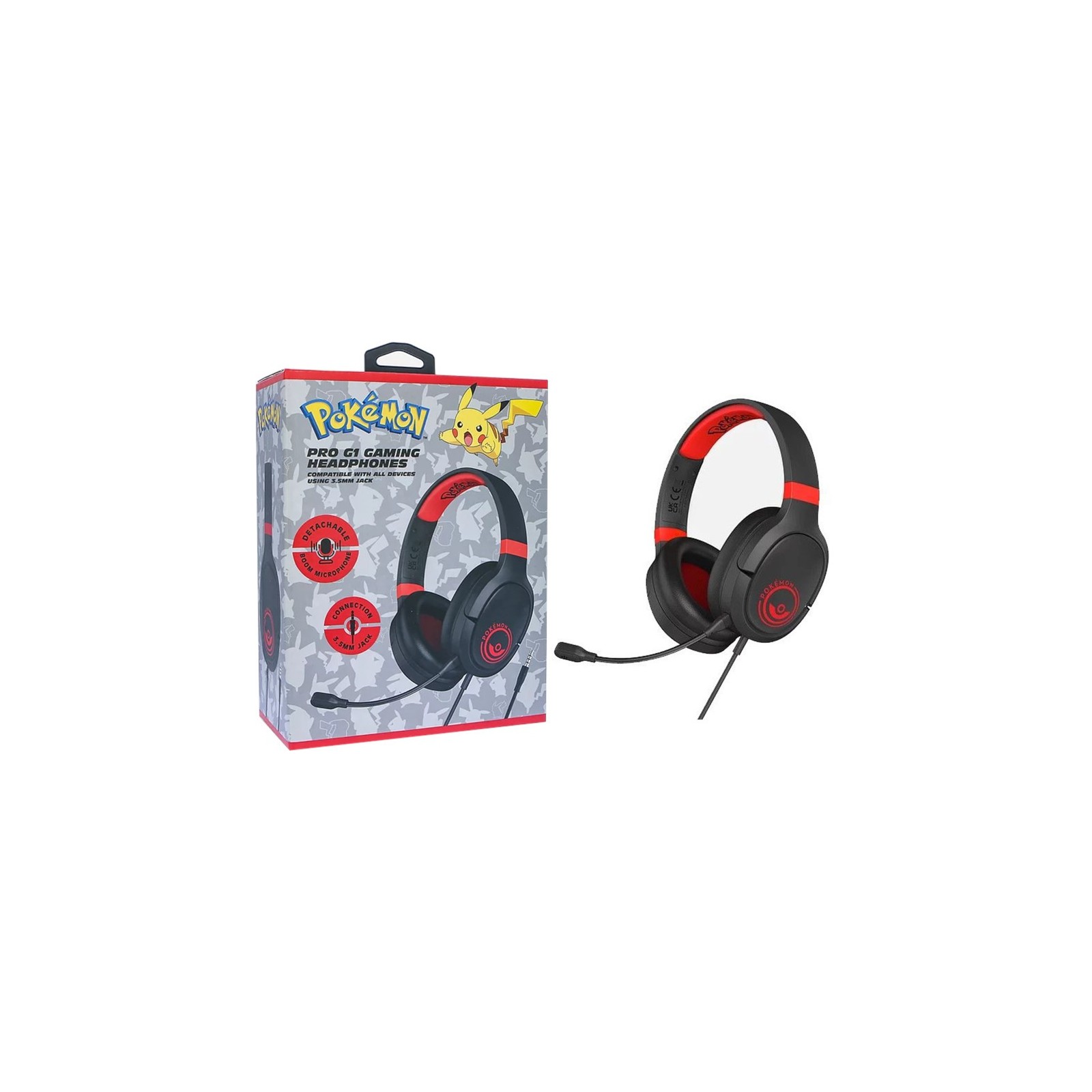 OTL PRO G1 GAMING HEADPHONES POKEMON POKEBALL BLACK/RED (NEGRO/ROJO) (CONSOLAS/TABLET/MOVIL/PC)