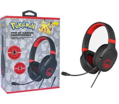 OTL PRO G1 GAMING HEADPHONES POKEMON POKEBALL BLACK/RED (NEGRO/ROJO) (CONSOLAS/TABLET/MOVIL/PC)