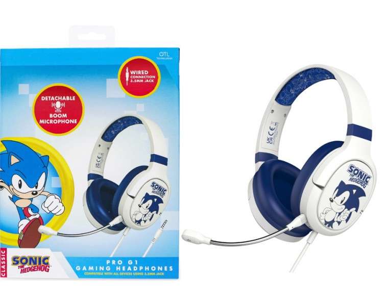 OTL PRO G1 GAMING HEADPHONES SONIC THE HEDGEHOG WHITE (BLANCO) (SWITCH/TABLET/MOVIL/PC)