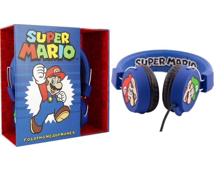 OTL TWEEN FOLDING HEADPHONE SUPER MARIO BLUE (AZUL) (SWITCH/MOVIL/TABLET/PC)