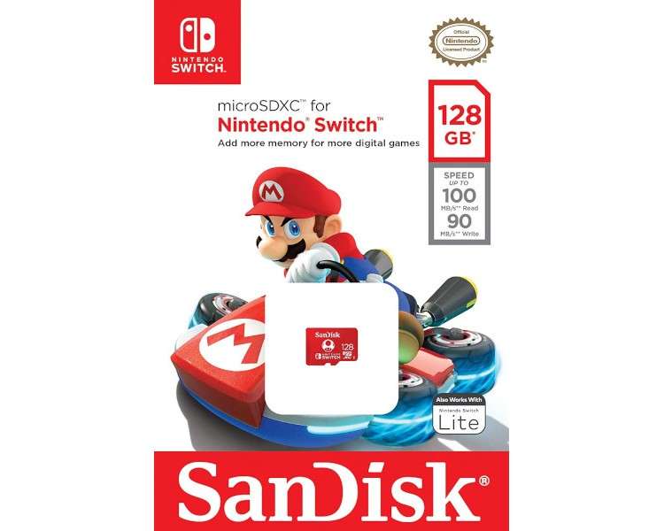 TARJETA DE MEMORIA SANDISK 128 GB MICROSDXC TOAD (OFICIAL) (SWITCH/LITE)