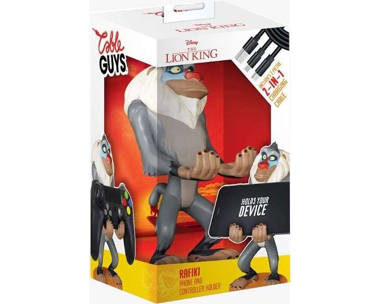 FIGURA CABLE GUYS DISNEY  THE LION KING RAFIKI (2M CABLE USB)