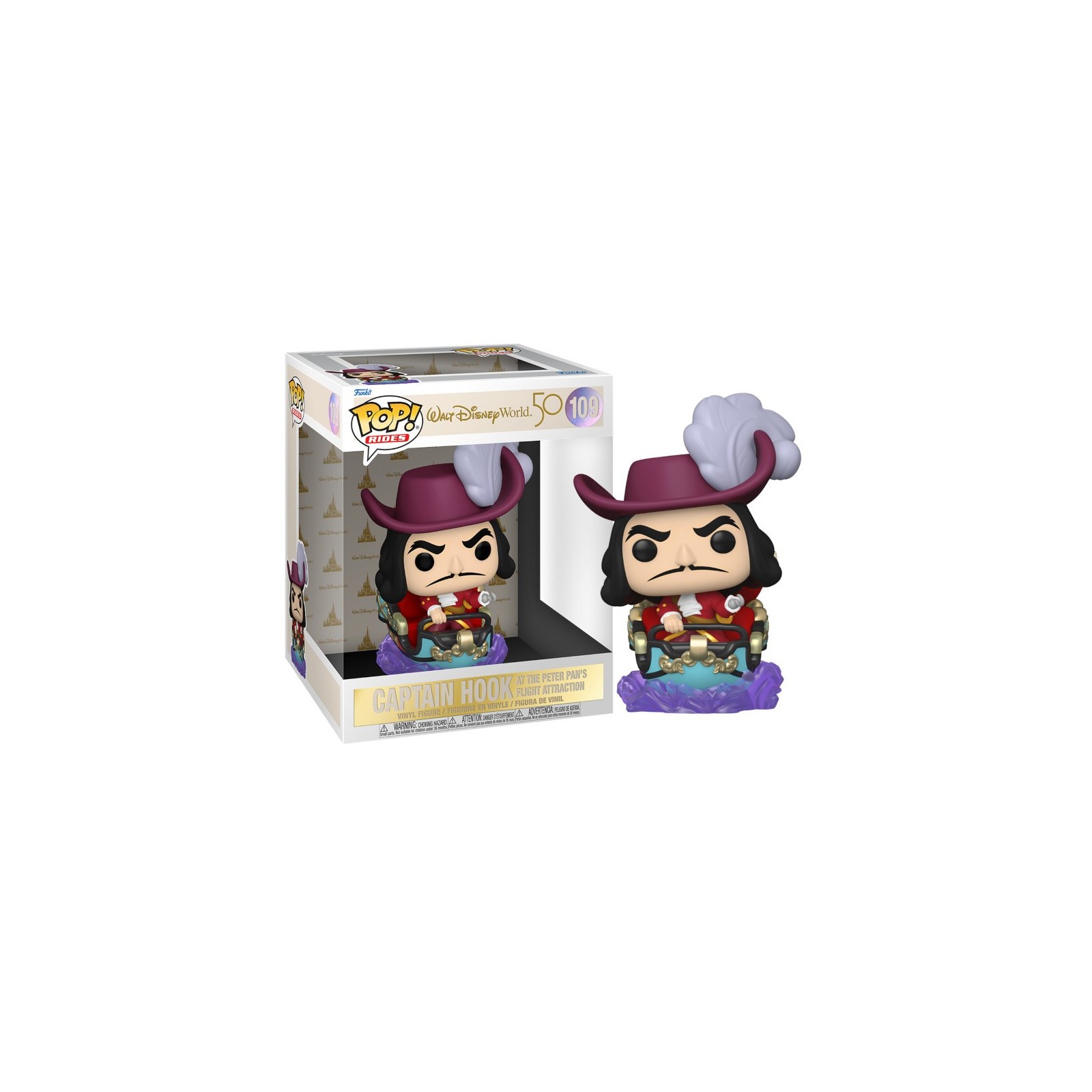 FUNKO POP! RIDES - WALT DISNEY WORLD 50: CAPTAIN HOOK AT THE PETER PAN'S FLIGHT ATTRACTION (109)