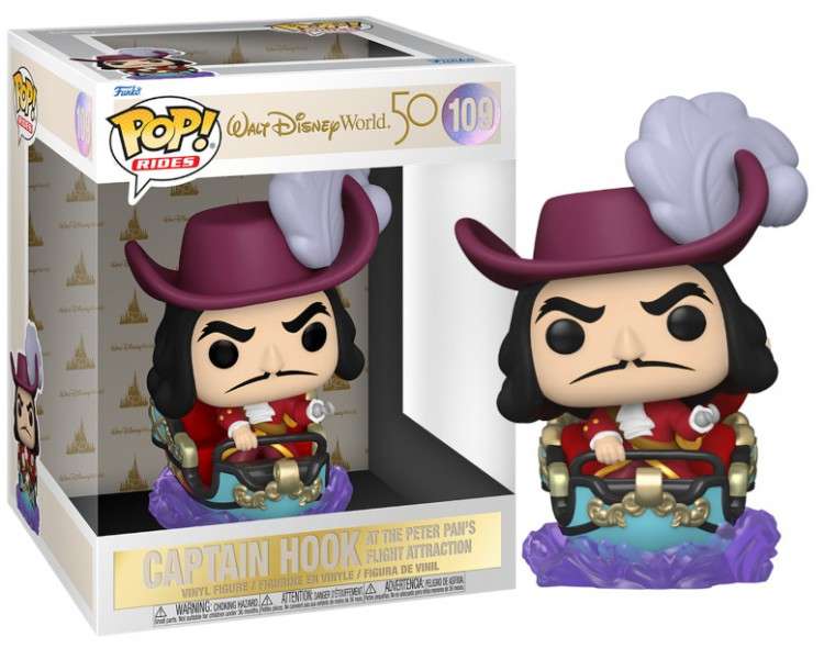 FUNKO POP! RIDES - WALT DISNEY WORLD 50: CAPTAIN HOOK AT THE PETER PAN'S FLIGHT ATTRACTION (109)