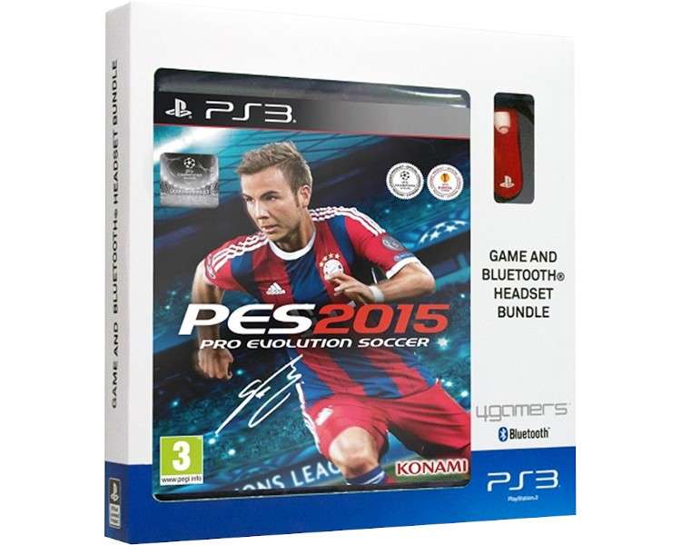 PES 2015 PRO EVOLUTION SOCCER + 4GAMERS BLUETOOTH HEADSET ROJO (RED)