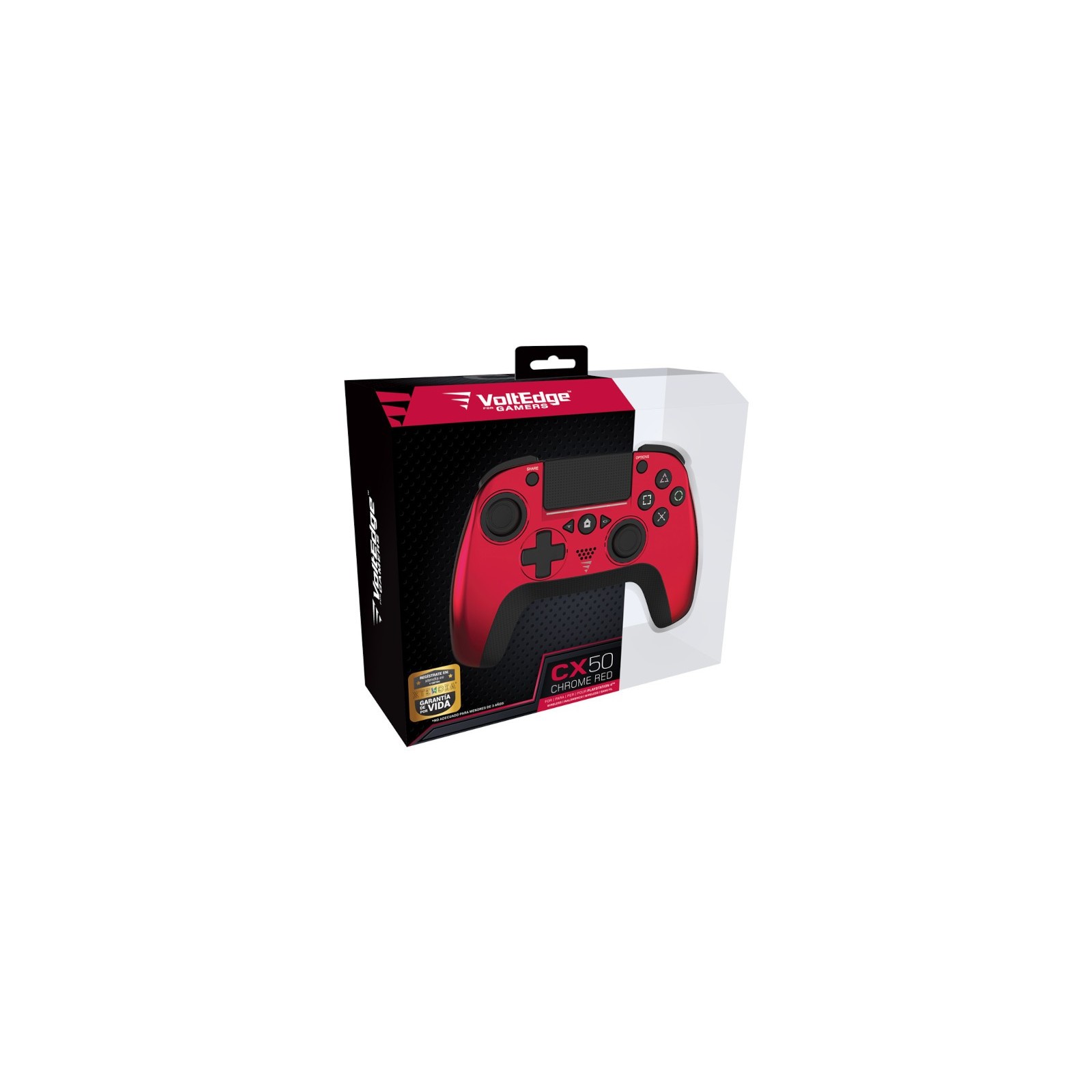 VOLTEDGE WIRELESS CONTROLLER CX50 CHROME RED (ROJO METALICO)