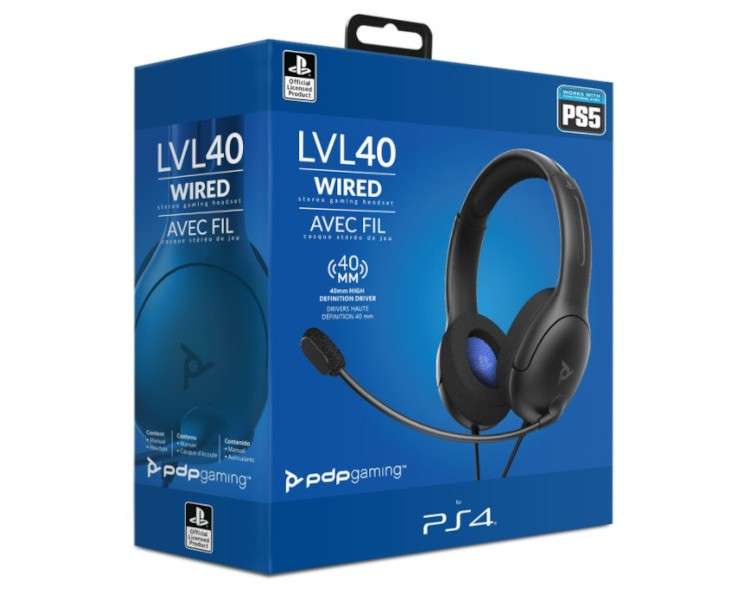 PDP LVL 40 WIRED STEREO GAMING HEADSET BLACK (NEGRO)