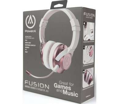 POWER A AURICULARES WIRED FUSION ROSA (PS4/XBOX ONE/SWITCH/WINDOWS 10)