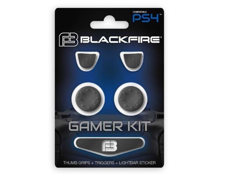 BLACKFIRE GAMER KIT THUMB GRIPS + TRIGGERS + LIGHTBAR STICKER