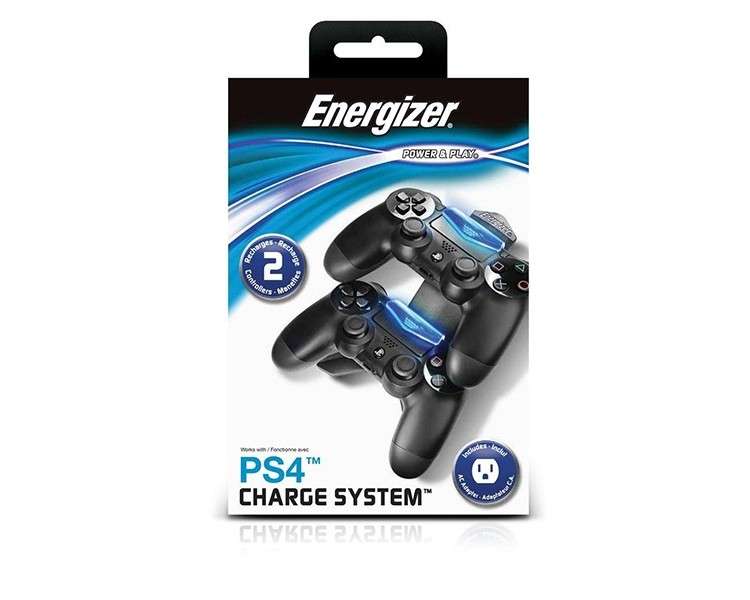 ENERGIZER CHARGE SYSTEM PARA MANDOS PS4 (INCLUYE ADAPTADOR)