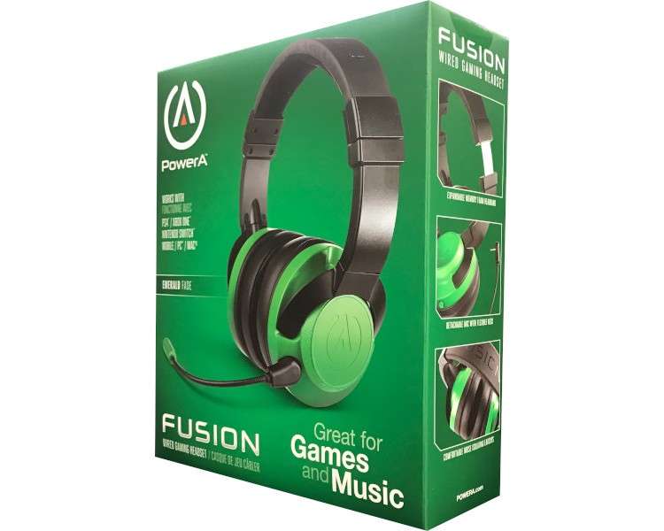 POWER A FUSION WIRED GAMING HEADSET EMERALD FADE (PS4/XBONE/SWITCH/PC/MAC)