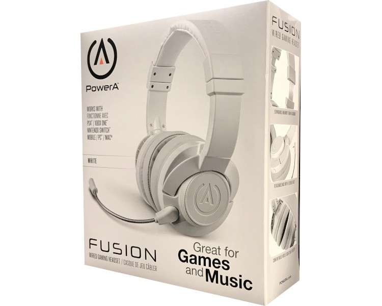 POWER A FUSION WIRED GAMING HEADSET WHITE (PS4/XBONE/SWITCH/PC/MAC)