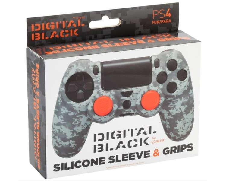 FR-TEC SILICONE + GRIPS CAMO DIGITAL BLACK (NEGRO MILITAR)