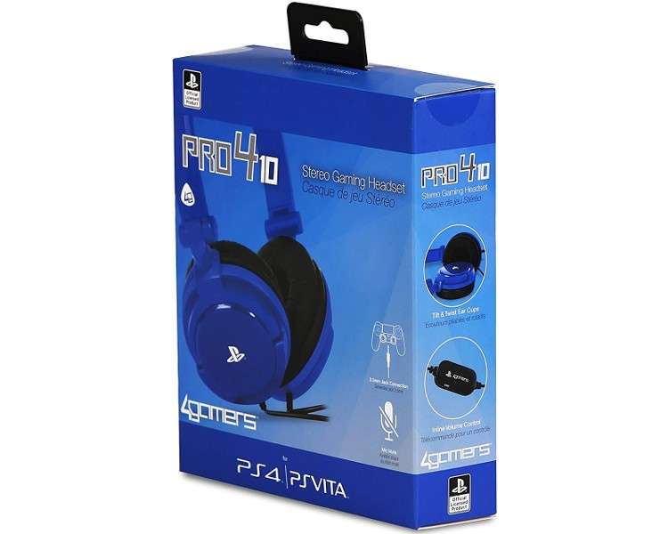 4GAMERS STEREO GAMING HEADSET PRO4-10 AZUL (OFICIAL)