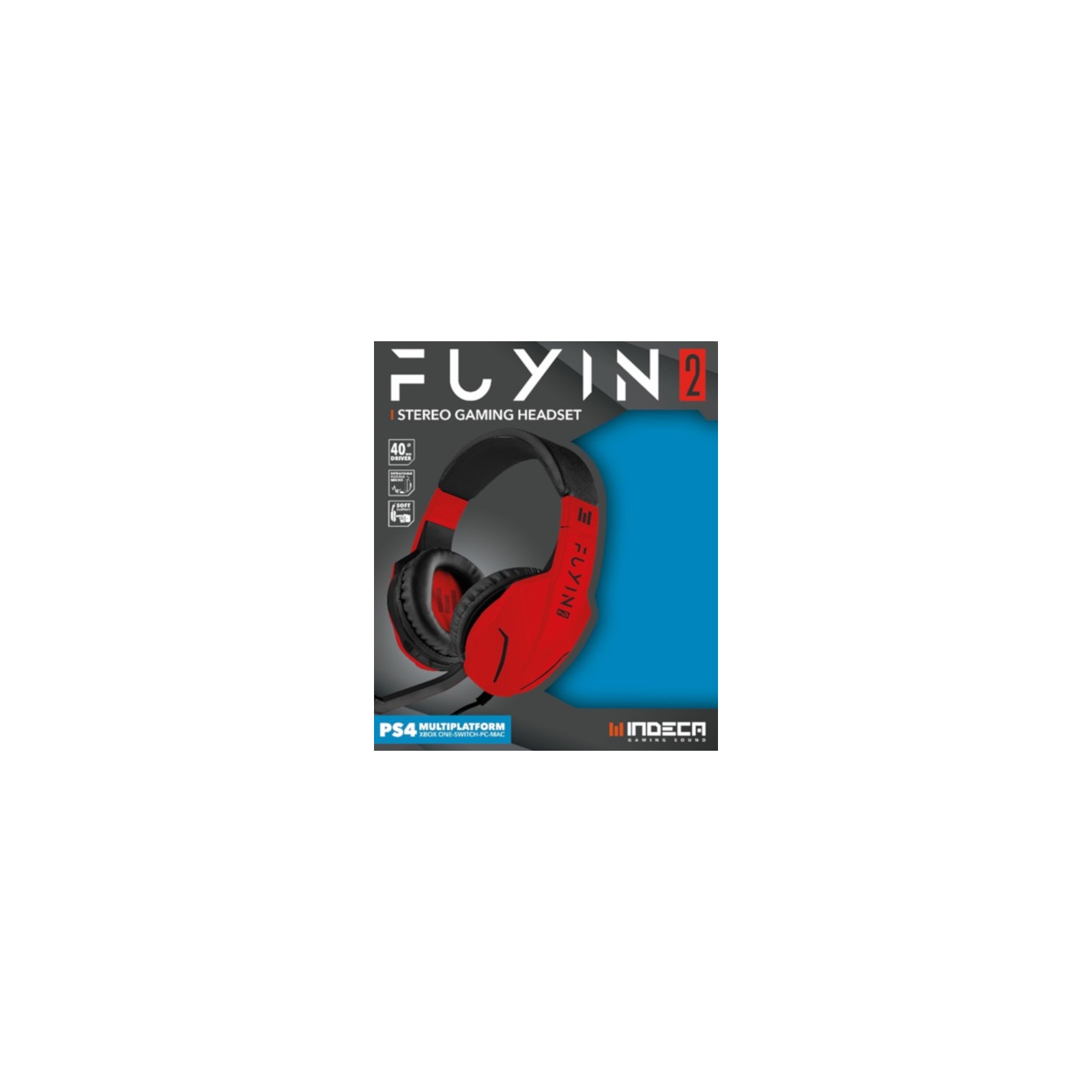 INDECA STEREO GAMING HEADSET FUYIN 2.0 RED (PS4/XBONE/SWI/PC/MAC)