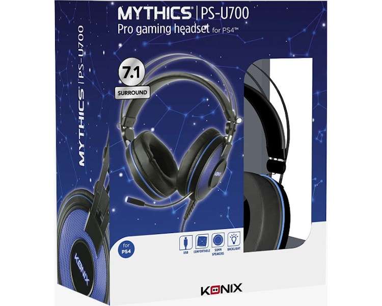 KONIX MYTHICS PRO GAMING HEADSET PS-U700 7.1 SURROUND