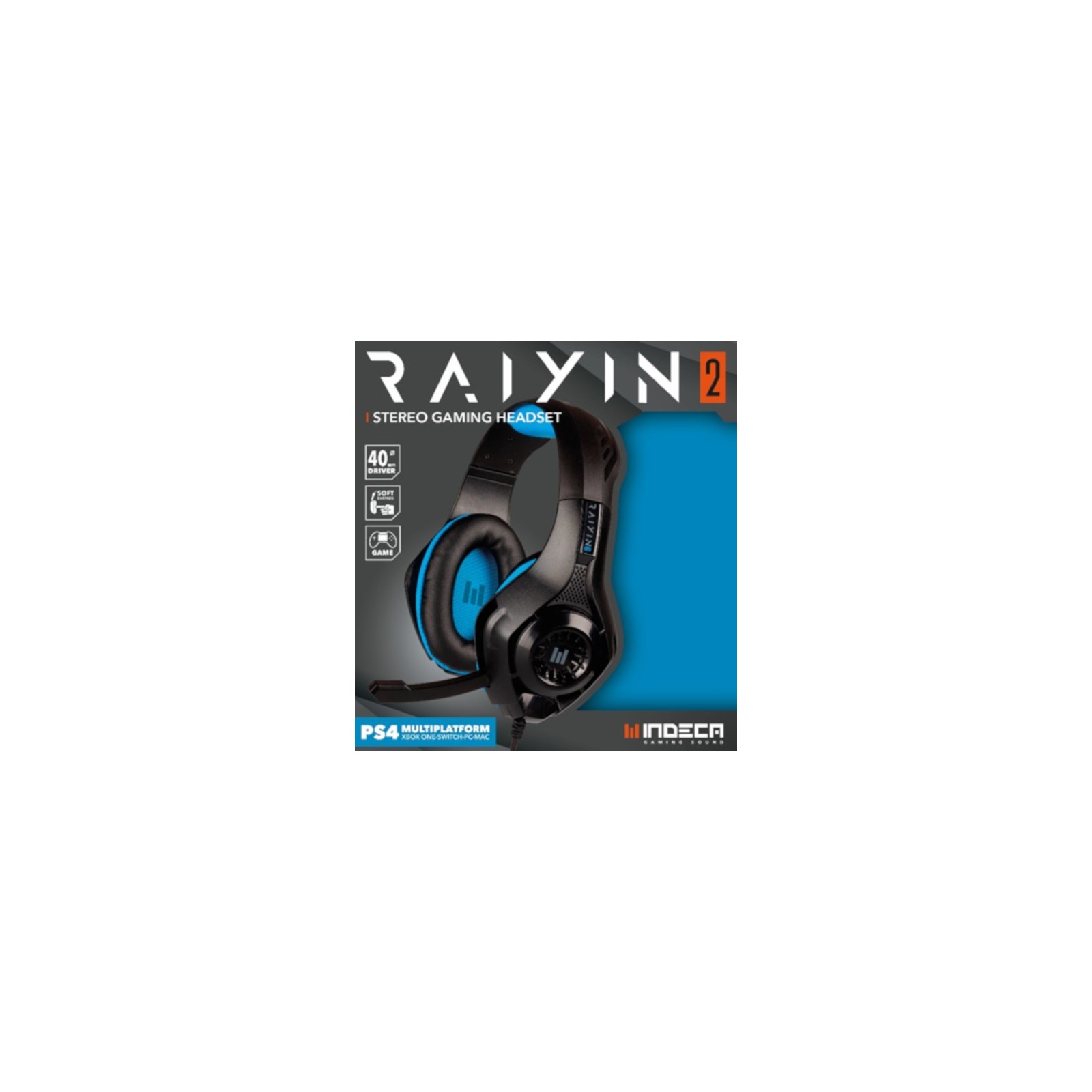 INDECA STEREO GAMING HEADSET RAYIN 2.0 BLACK (PS4/XBONE/SWI/PC/MAC)