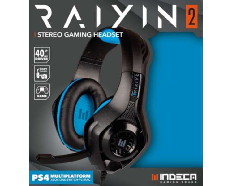 INDECA STEREO GAMING HEADSET RAYIN 2.0 BLACK (PS4/XBONE/SWI/PC/MAC)