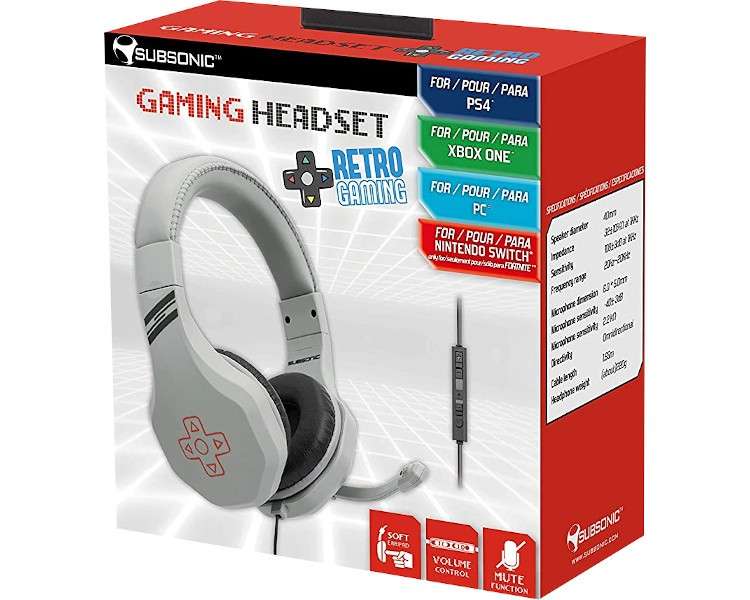 SUBSONIC GAMING HEADSET RETRO GAMING (PS4/XBONE/SWITCH/PC)