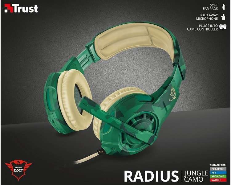 TRUST RADIUS GAMING HEADSET JUNGLE CAMO GXT 310C  (PS4/XBONE/PC/SWI/MOBILE)