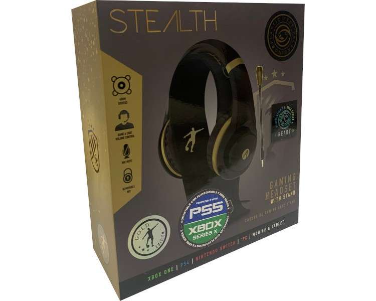 STEALTH GAMING HEADSET WITH STAND GOLD & BLACK EDITION (PS5/PS4/XBX/XBXONE/SWITCH/PC/MOBILE)