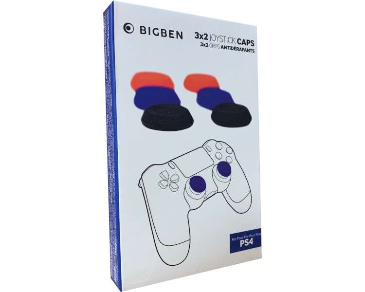 BIGBEN 3X2 JOYSTICK CAPS & 3X2 GRIPS ANTIDERAPANTS (PS5/XBOX)