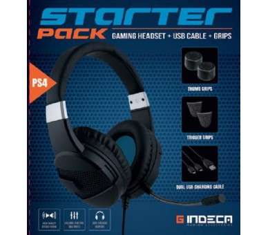 INDECA STARTER PACK (GAMING HEADSET + USB CABLE + GRIPS)