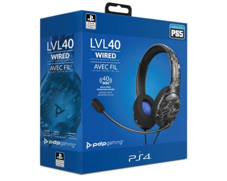 PDP LVL 40 WIRED STEREO GAMING HEADSET BLACK CAMO (NEGRO CAMO) (PS5)