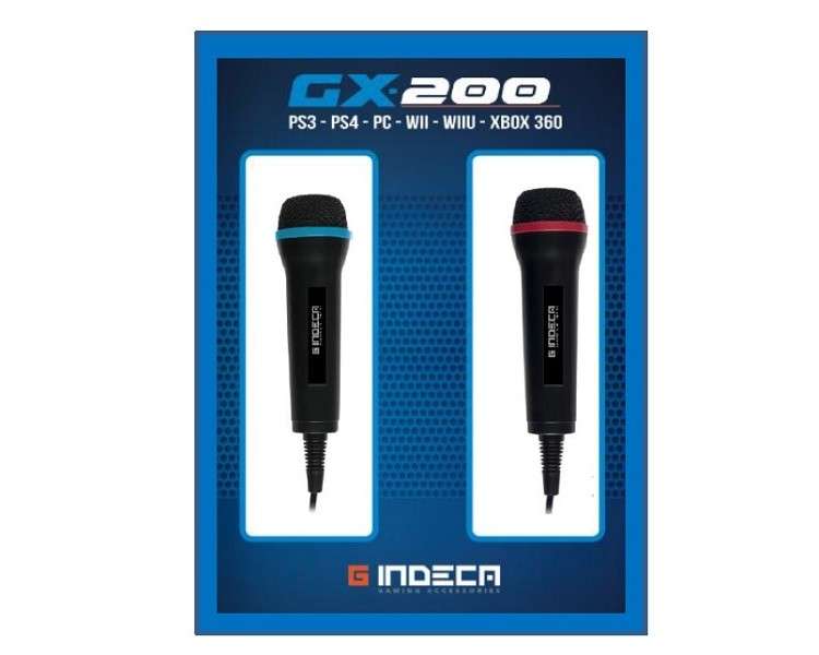 INDECA MICROFONOS CON CABLE GX200 (PS4/PS3/XB360/Wii/Wii U/PC)