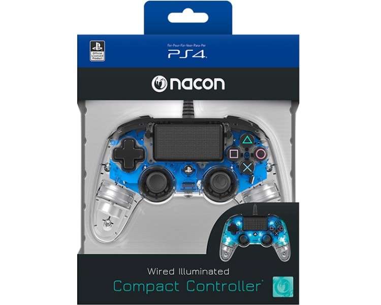 NACON WIRED ILLUMINATED COMPACT CONTROLLER BLUE  OFICIAL