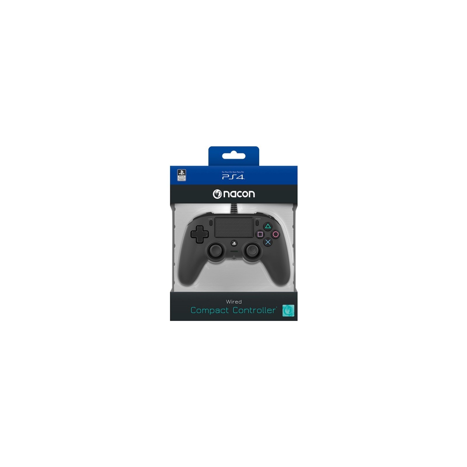 NACON WIRED COMPACT CONTROLLER BLACK OFICIAL (NEGRO)