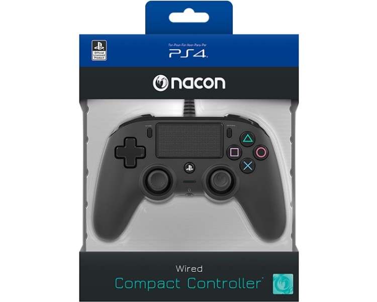 NACON WIRED COMPACT CONTROLLER BLACK OFICIAL (NEGRO)