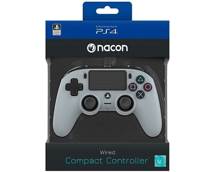 NACON WIRED COMPACT CONTROLLER GREY OFICIAL (GRIS)