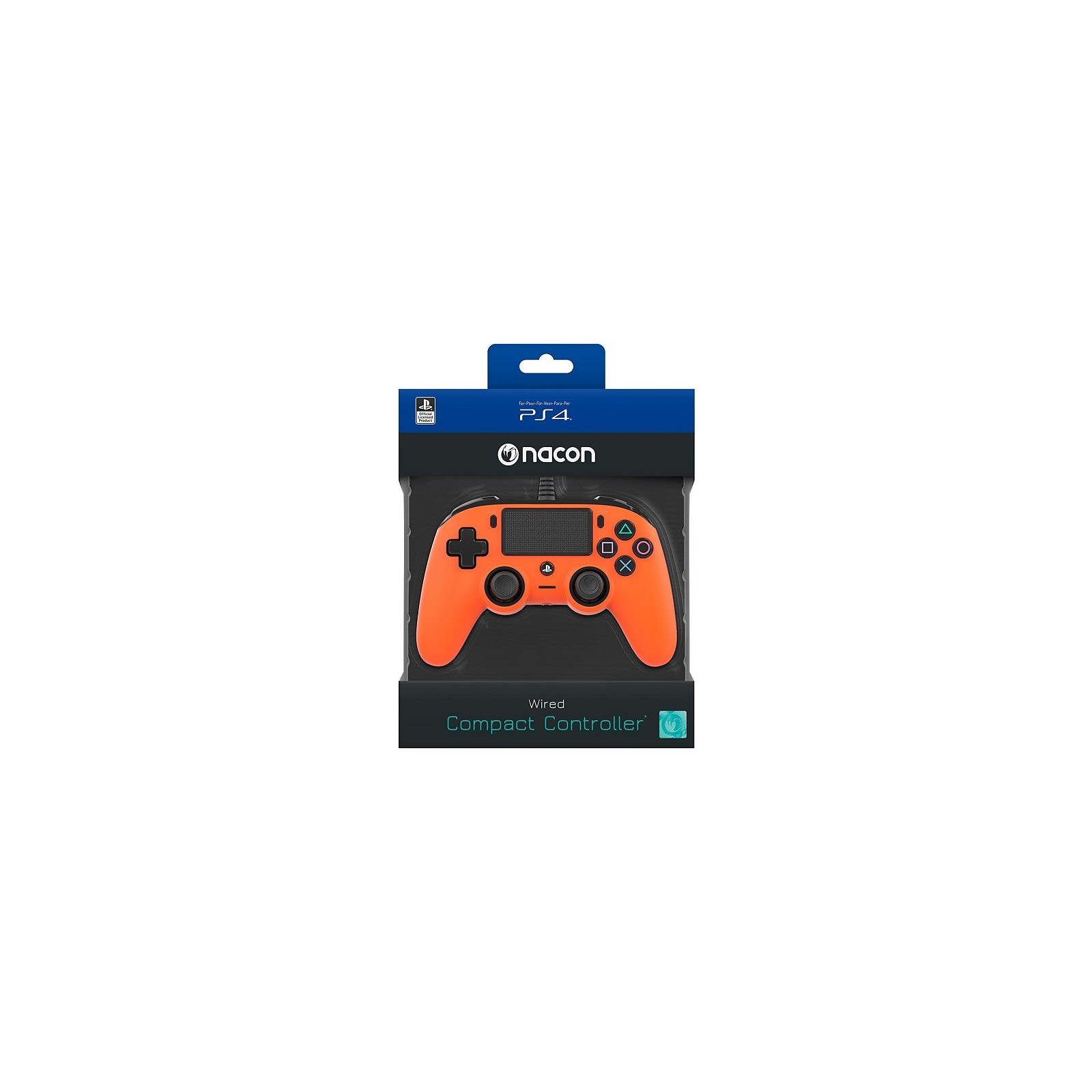 NACON WIRED COMPACT CONTROLLER ORANGE OFICIAL (NARANJA)