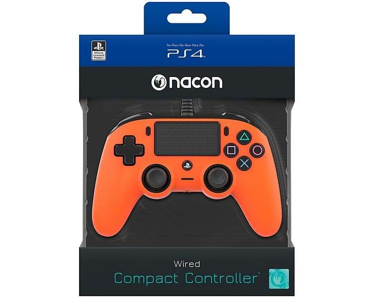 NACON WIRED COMPACT CONTROLLER ORANGE OFICIAL (NARANJA)