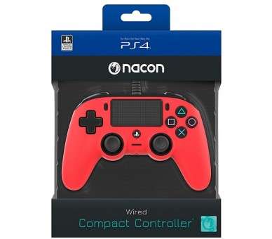 NACON WIRED COMPACT CONTROLLER RED OFICIAL (ROJO)