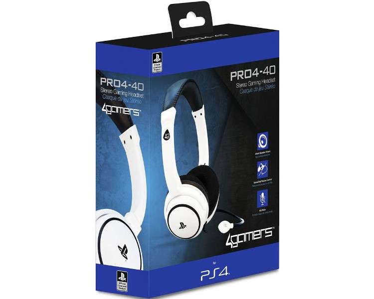 4 GAMERS STEREO GAMING HEADSET PRO4-40 BLANCO (OFICIAL)