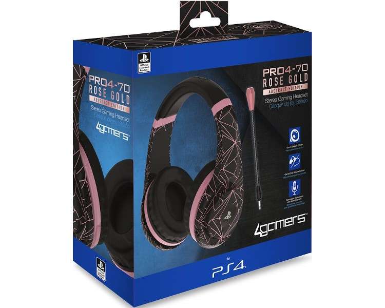 4GAMERS STEREO GAMING HEADSET  PRO4-70 ROSE GOLD/BLACK (OFICIAL)